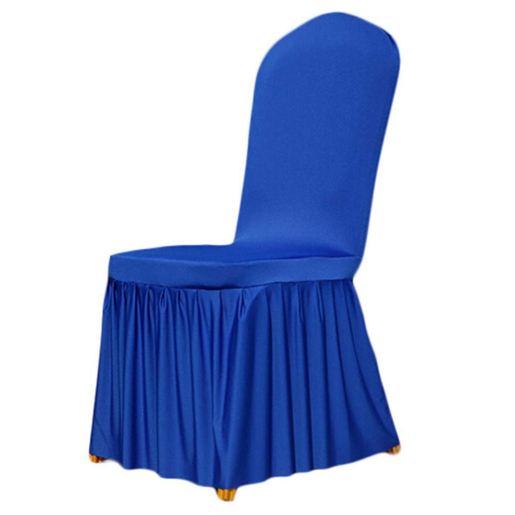 YURASIKU 1PC Pleated Skirt Chair Cover - Elastic Dining Chair Slipcover Protector for Banquet, Wedding, Ceremony & Home Decor | Washable Stretchable Furniture Protector for Parties & Events