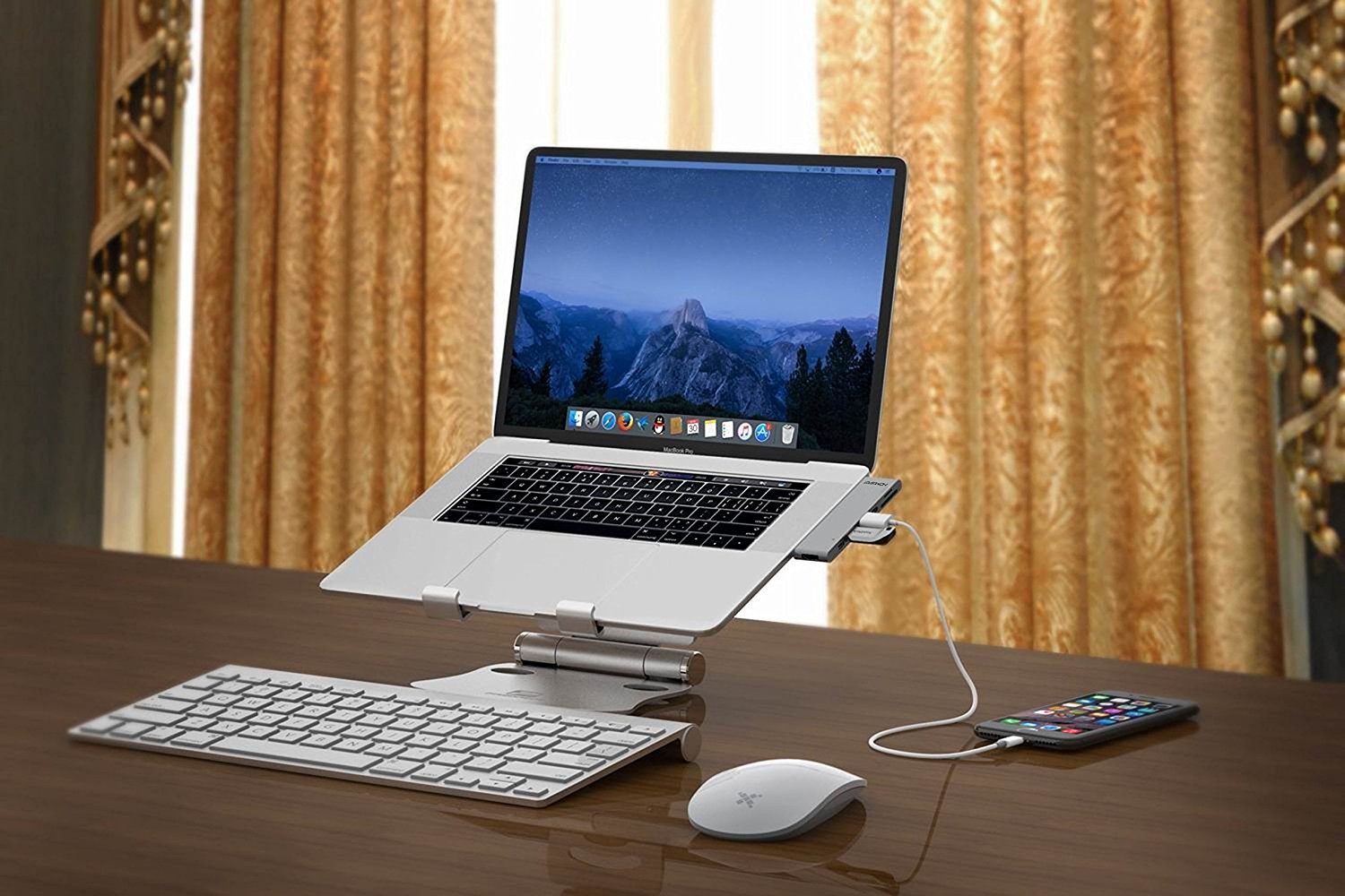 HomeSpot Aluminum USB C Hub for MacBook Pro & Air - 4K HDMI, USB 3.1, USB-C Data 50Gbps, SD/Micro Card Reader - Perfect for Home Office, Travel & Multi-Screen Setup