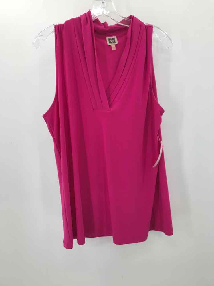 Pre-Owned Anne Klein Pink Size Large Tank Blouse - Vintage Women's Casual Top for Summer Outfits & Office Wear