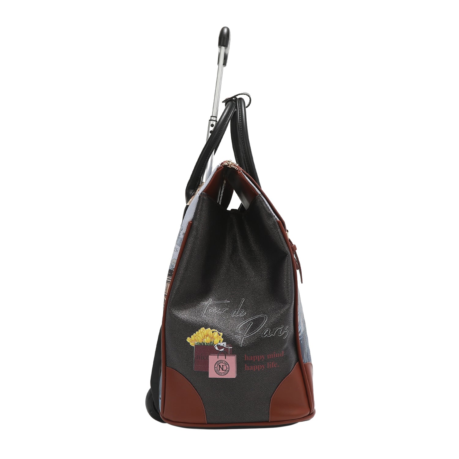 FIONA Rolling Tote Bag for Women - Large Travel Carry On Luggage with Wheels - Perfect for Airplane, Business Trips & Weekend Getaways