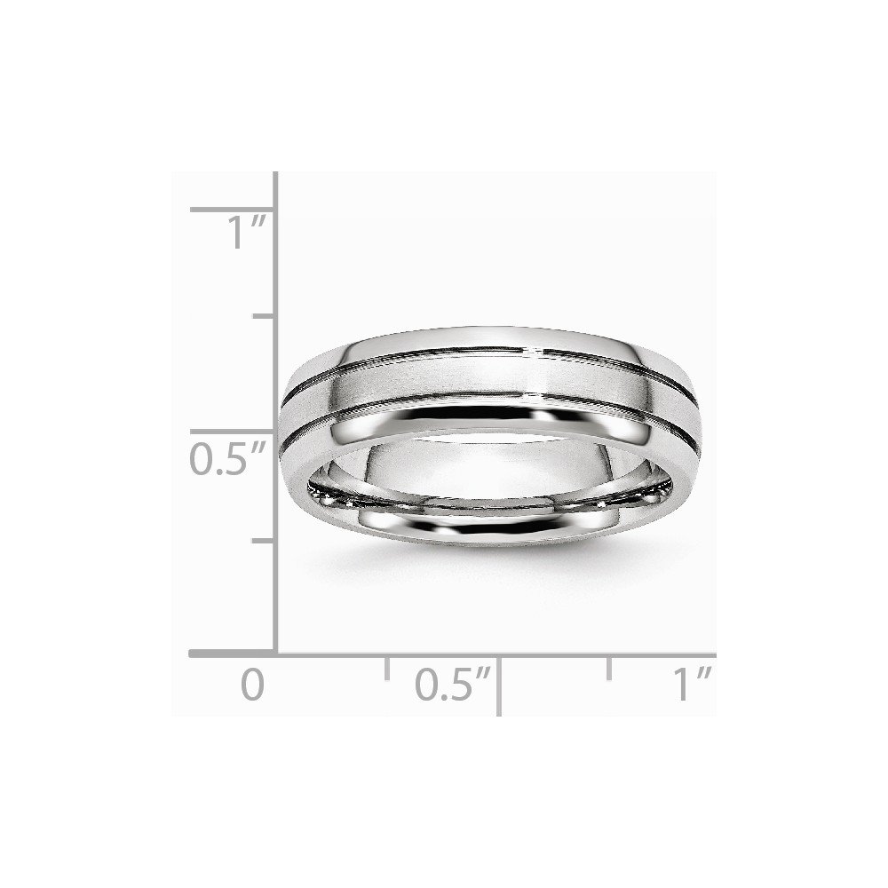 Lux Cobalt 6mm Wedding Band for Men & Women - Polished & Satin Grooved Design, Comfort Fit, Hypoallergenic Cobalt Chrome Ring - Perfect for Engagement, Anniversary, Promise Rings & Everyday Wear