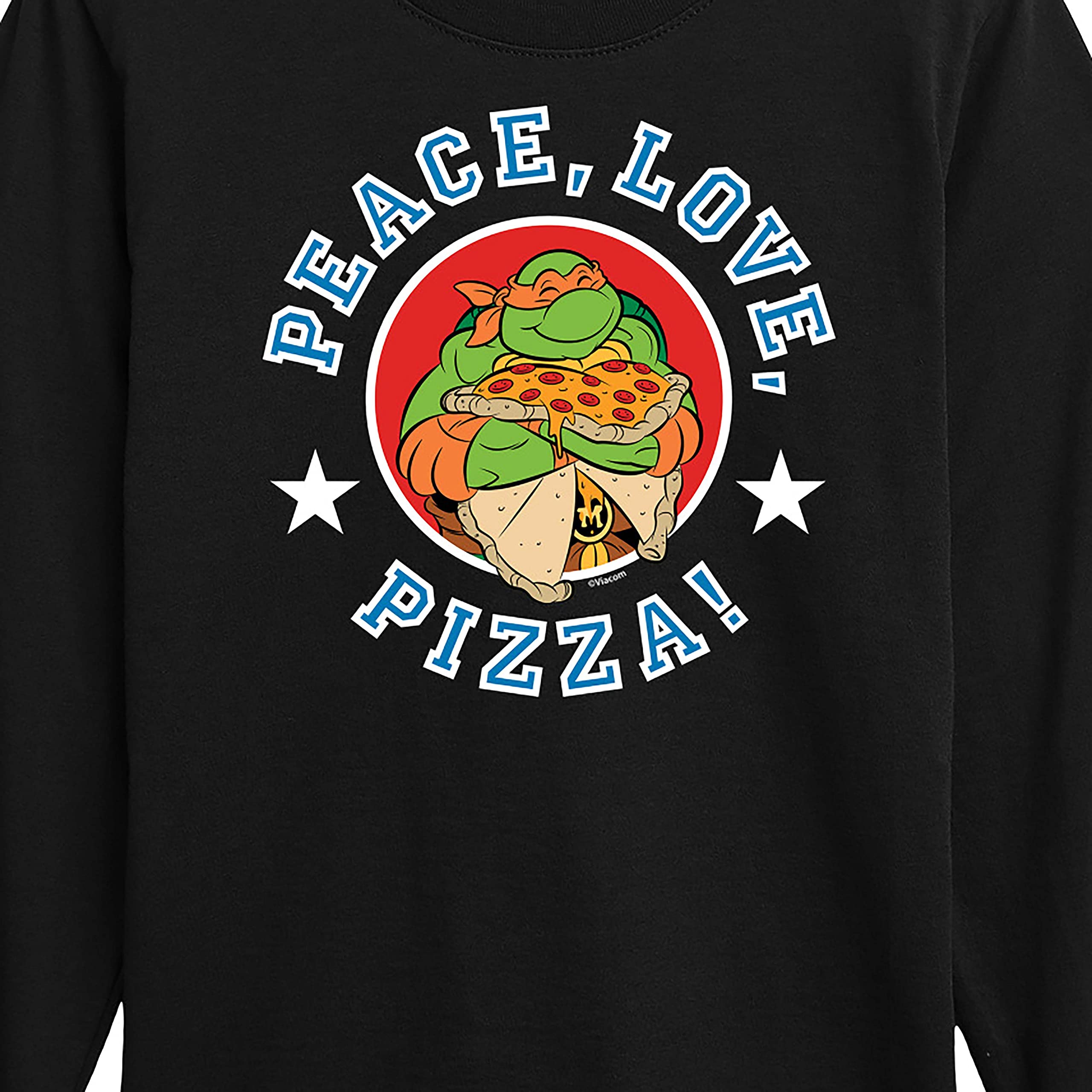 HYBRID APPAREL Teenage Mutant Ninja Turtles Peace Love Pizza Youth Long Sleeve T-Shirt | Boys Graphic Tee | Casual Wear for School, Parties & Everyday Outfits