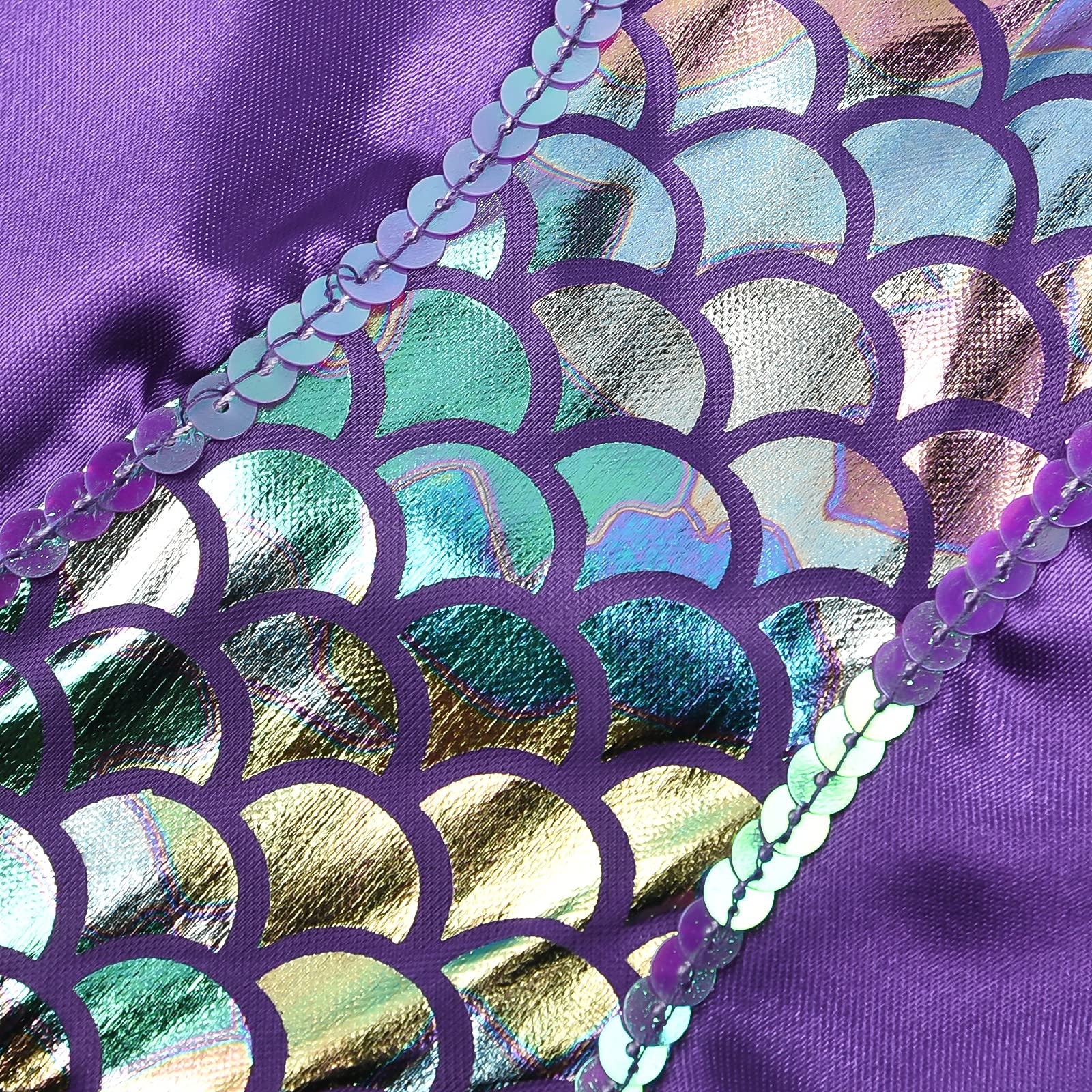 **Sparkly Mermaid Princess Dress for Girls - Sequin Costume with Accessories | Kids Birthday Party, Halloween Cosplay, Dress-Up Play**