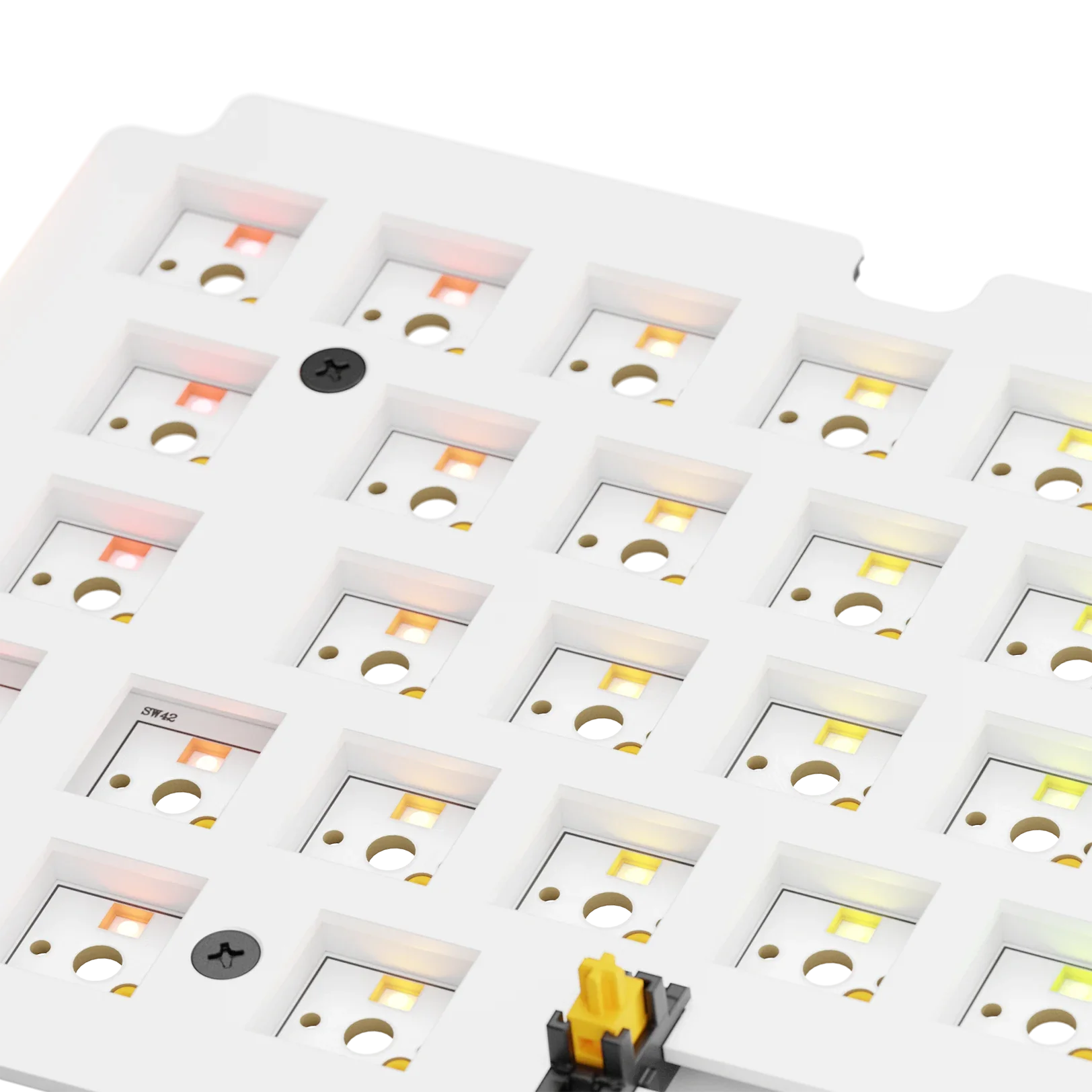 GMMK 3 Mechanical Keyboard Switch Plate - 65% FR4 White ISO Layout for Custom PC Gaming & Typing Setup