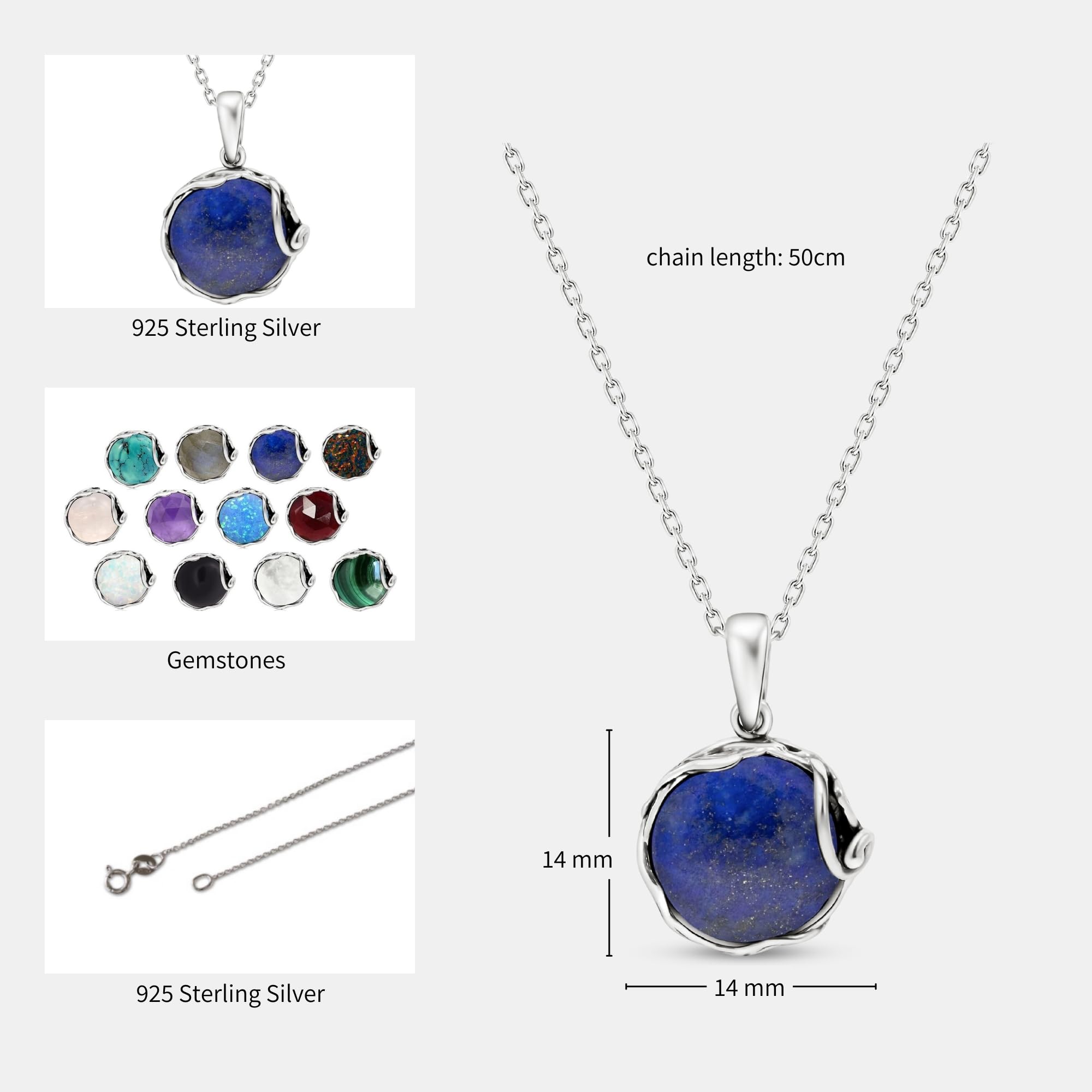 925 Sterling Silver Lapis Lazuli Necklace for Women - December Birthstone Jewelry - Elegant Silver Pendant Necklace - Statement & Everyday Jewelry - Gift for Her - Perfect for Parties, Office & Special Occasions