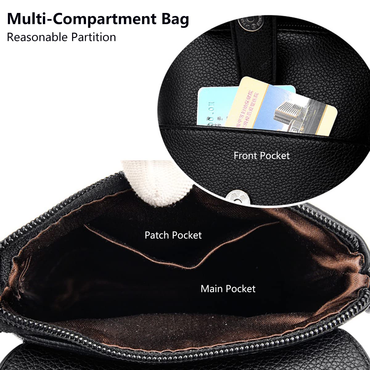Women's Crossbody Shoulder Bag - Soft PU Leather Phone Wallet with Large Capacity for iPhone 11/12/13/Pro Max (Up to 6.7