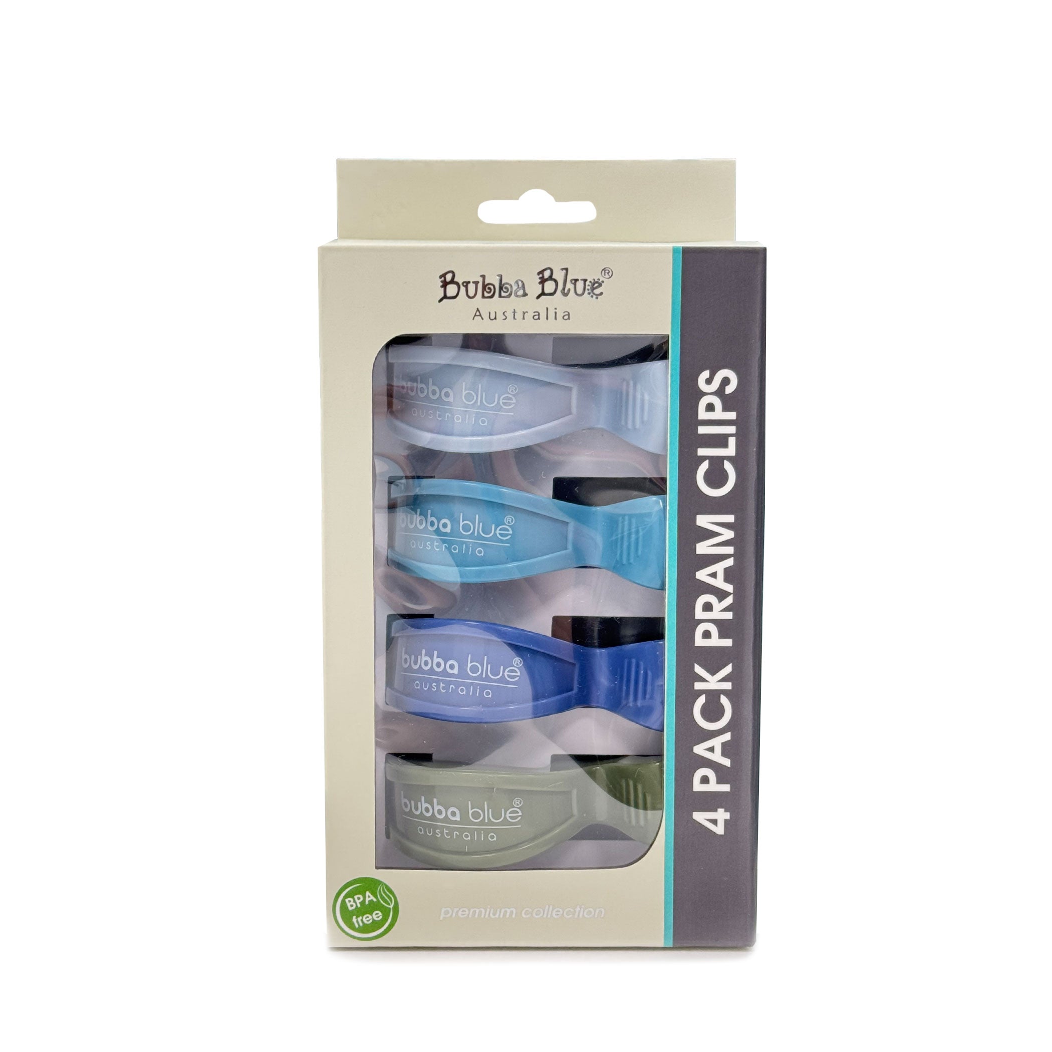 4-Pack Baby Stroller Clips for Boys - Dusty Blue, Teal, Navy & Pesto | Secure Diaper Bags & Essentials to Stroller - Perfect for Shopping, Walks & Travel