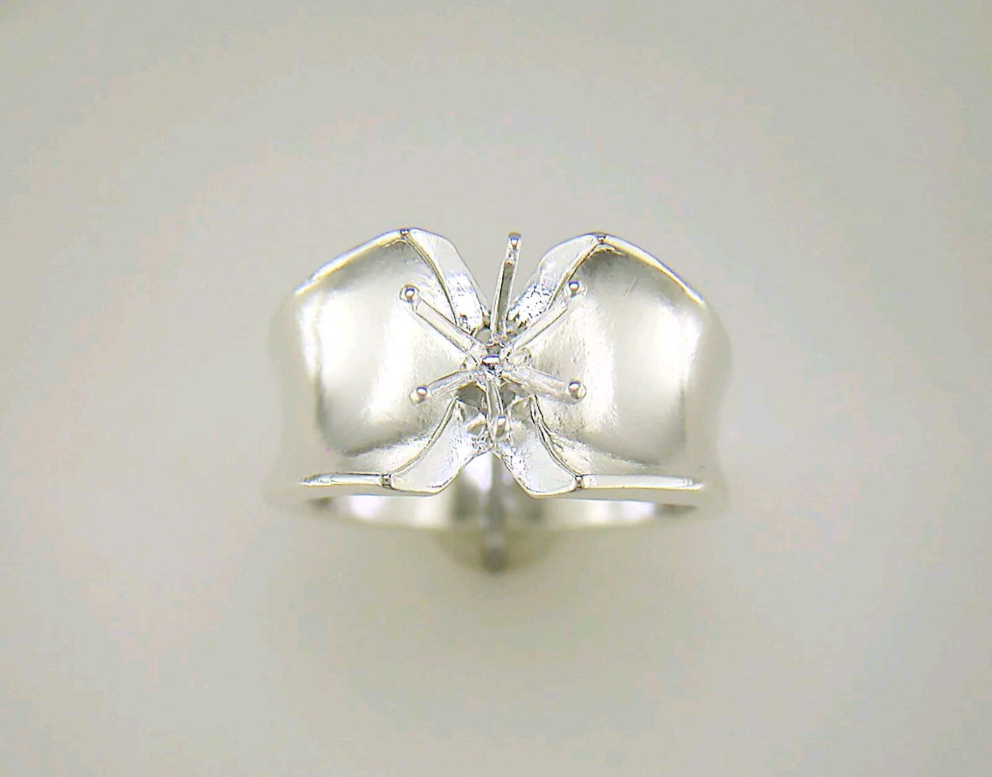 6-7mm Round Deep Vee Fashion Pre-Notched Blank Ring Setting - Solid Sterling Silver or 14kt Gold (Size 7) - Perfect for Jewelry Making, DIY Crafts & Engagement Ring Designs