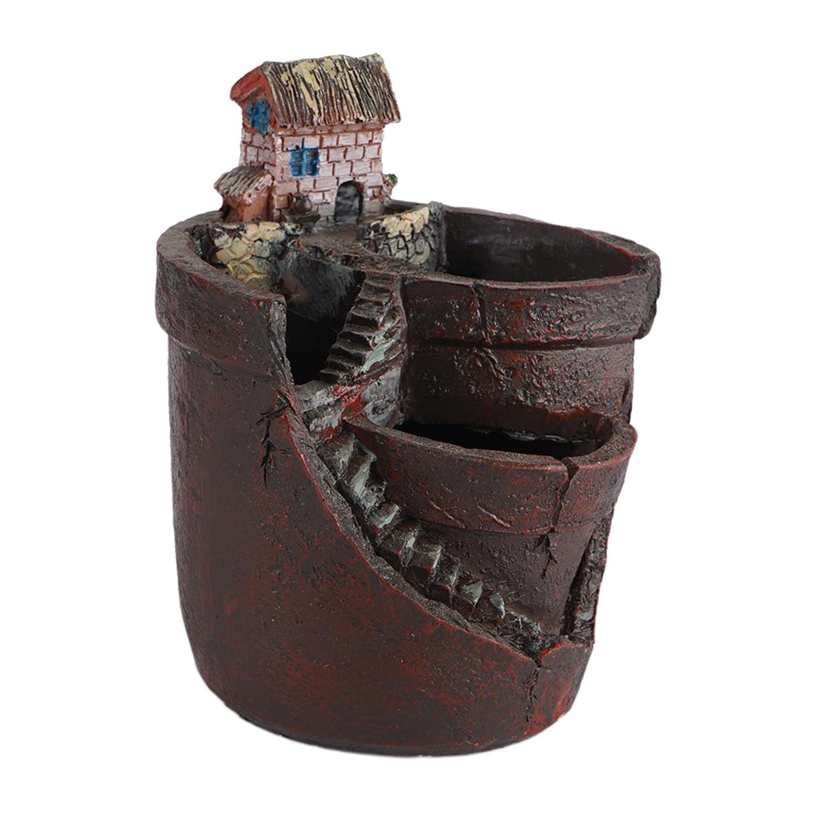 Baoblaze DIY Mini Fairy Garden Planter - Creative Plant Pot with Sweet House for Indoor Plants, Home Decor, Holiday Decoration & Gift (Brown) | Perfect for Windowsills, Tabletop Displays & Fairy Garden Enthusiasts