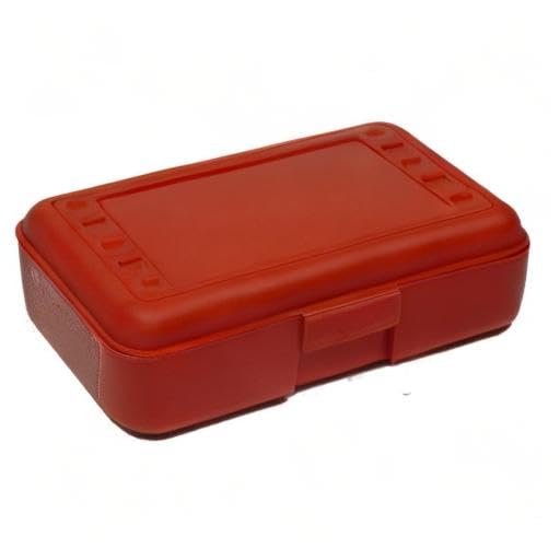 Romanoff Pencil Box - Durable Plastic School Supply Organizer for Kids & Students, Red (60202) - Perfect for Classroom, Homework & Art Supplies Storage