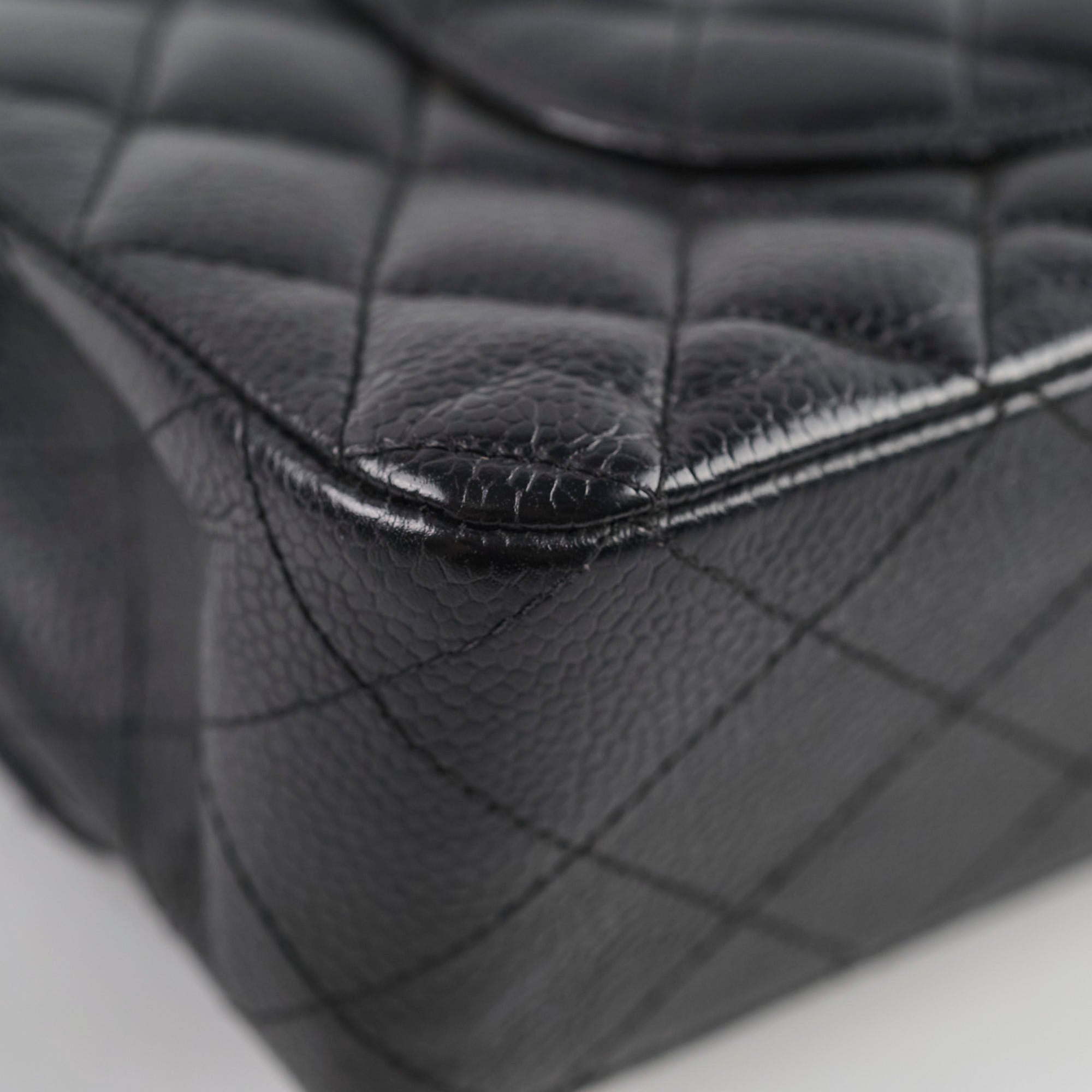 Chanel Classic Double Flap Bag Medium/Large Size in Black Caviar Leather with Gold Hardware - Perfect for Luxury Fashion, Evening Events & Gift Giving