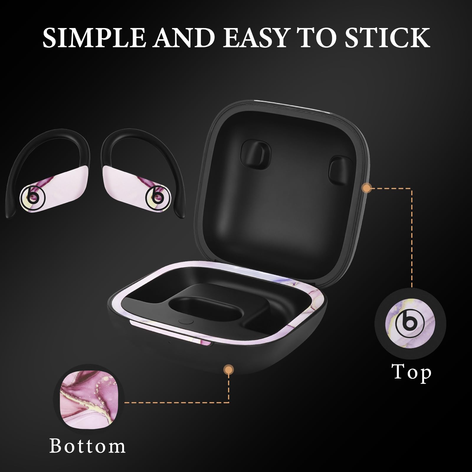 Geekria Protective Stickers Compatible with Beats Powerbeats Pro Wireless Earbuds - Durable Skin Decals for Gym, Running & Sports Activities