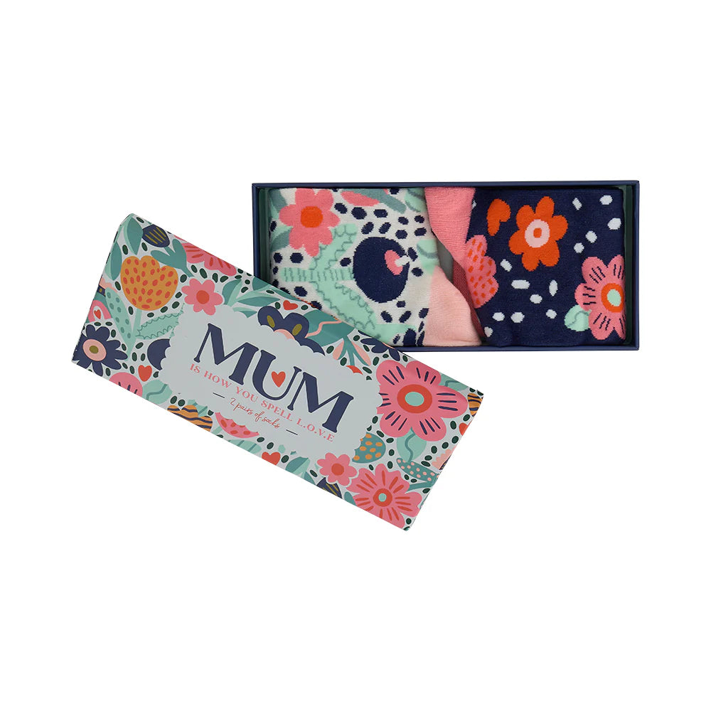 Annabel Trends Boxed Socks - Mum is How You Spell Love - Cute Gift Socks for Mother's Day, Birthday & Special Occasions