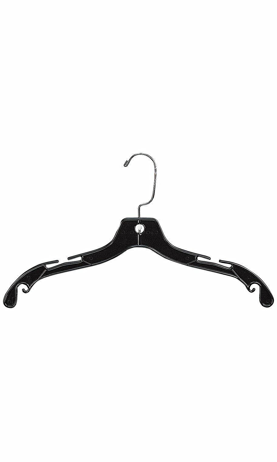 20 Pack Black Plastic Dress Hangers - 17 Inch Closet Organizer for Clothes Storage - Perfect for Wardrobe, Closet, and Laundry Room Organization