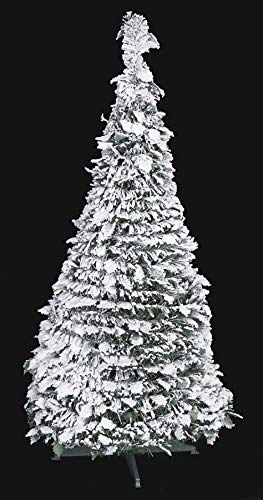 8 ft Flocked Artificial Christmas Tree - White & Green Pine for Holiday Decor | Perfect for Living Room, Office, and Party Decorations