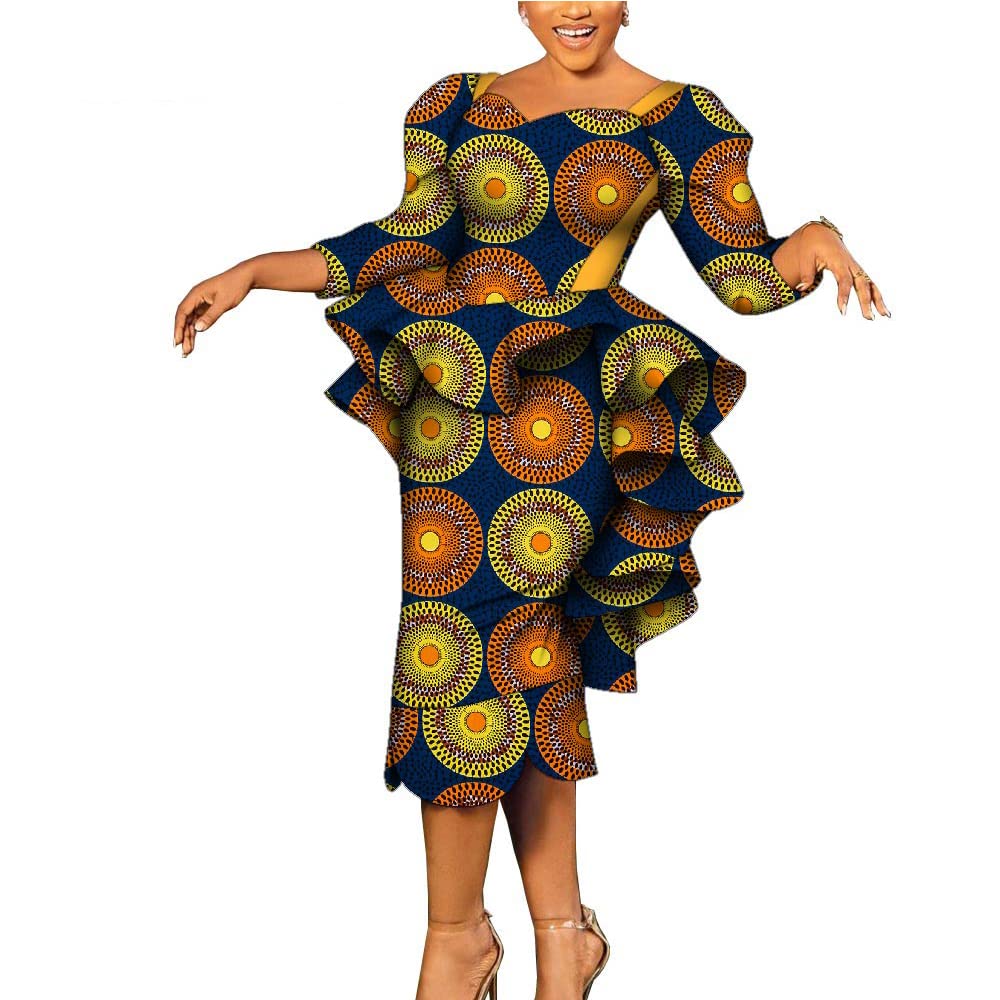 African Print Dress Set for Women - Strapless Pleated Top & Knee-Length Skirt Outfit | Perfect for Parties, Weddings & Cultural Events