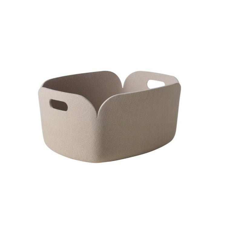 MUUTO Restore Basket in Sand - Handwoven Storage Basket for Home Organization | Perfect for Living Room, Bedroom, or Nursery Decor