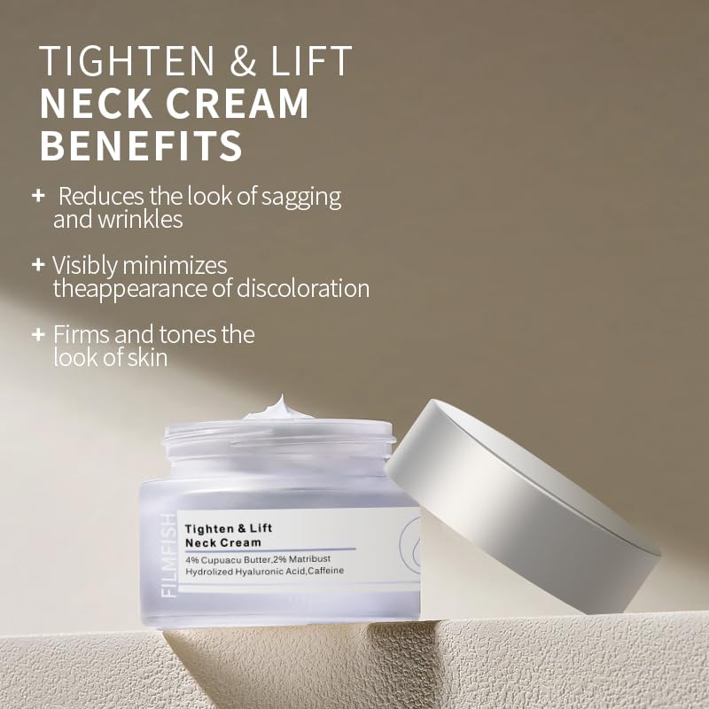 Best Neck Lift & Firming Cream for Sagging Skin - Anti-Aging Tightening Treatment for Double Chin & Wrinkles - Perfect for Night Routine & Daily Skincare