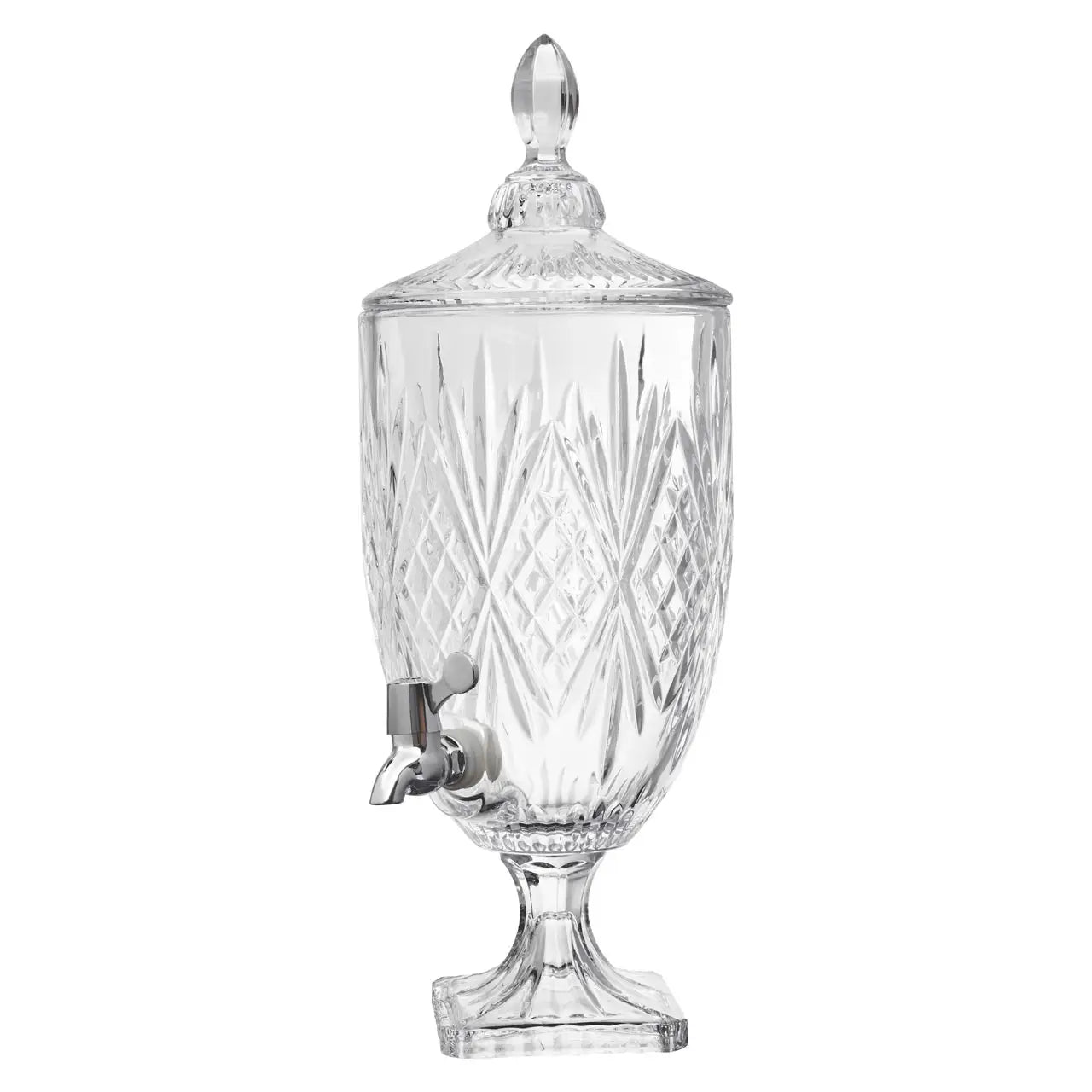 Beaufort Crystal Glass Beverage Dispenser with Spigot - Elegant Party Drink Dispenser for Lemonade, Iced Tea, Punch & Cocktails - Perfect for Weddings, BBQs & Outdoor Gatherings