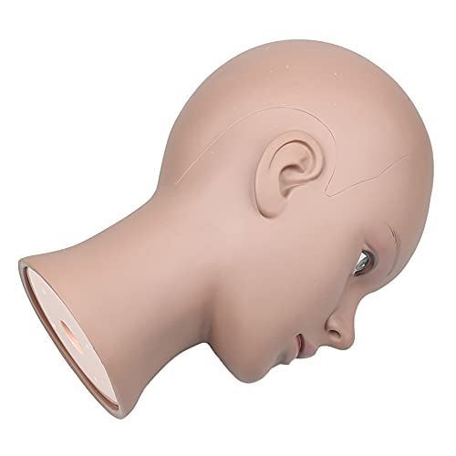 Professional Black Mannequin Head for Wig Making - Bald Styrofoam Wig Head with Adjustable Stand - Perfect for Hairstyling Practice, Cosplay, Salon Training & DIY Wig Creation