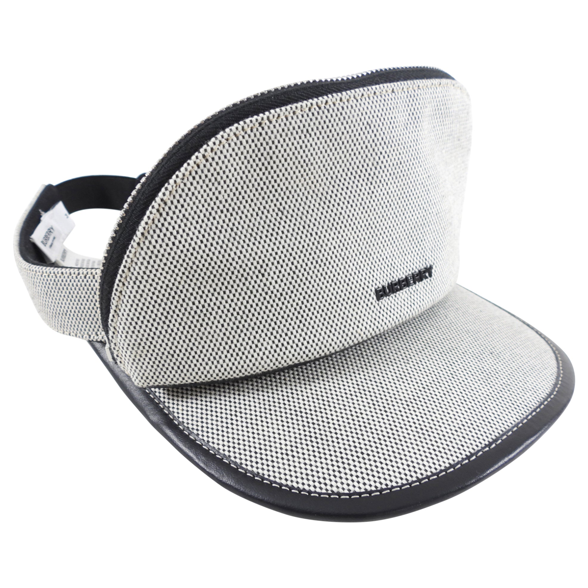 Burberry Canvas Visor Hat with Zip Pouch - Stylish Sun Protection for Outdoor Activities, Golf, Tennis & Beach