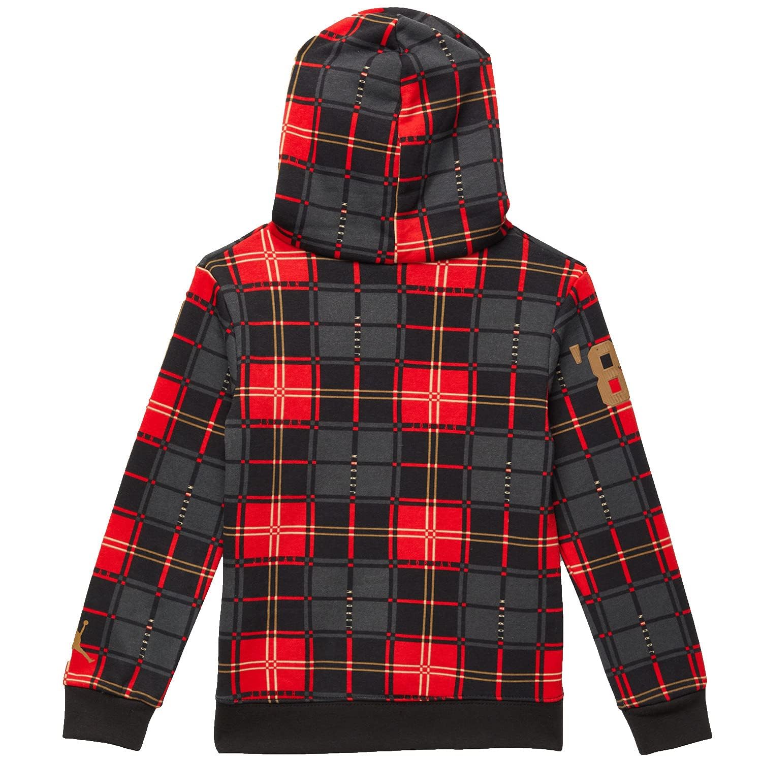 Jordan Baby Boys Plaid Pullover Hoodie - Soft Fleece Toddler Sweatshirt (3T, Black) - Cozy & Stylish for Playdates, Outings & Everyday Wear