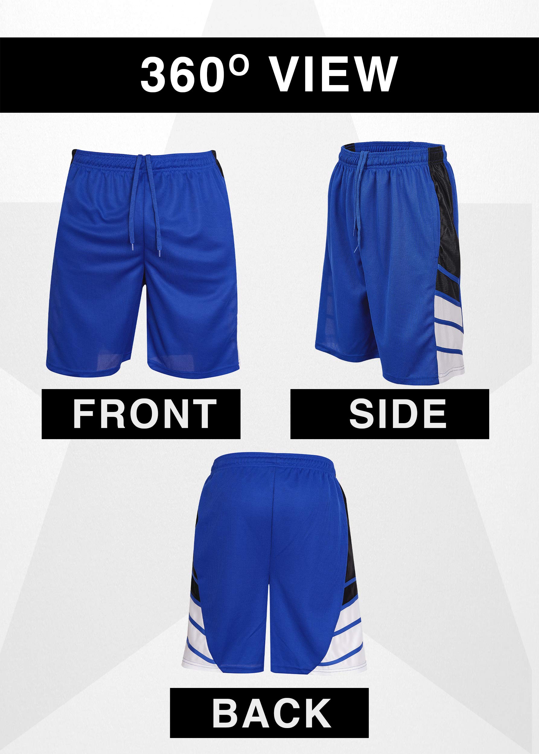 **Men's Basketball Shorts with Pockets - 4 Pack Active Athletic Performance Gym Workout Shorts for Running, Training & Casual Wear**