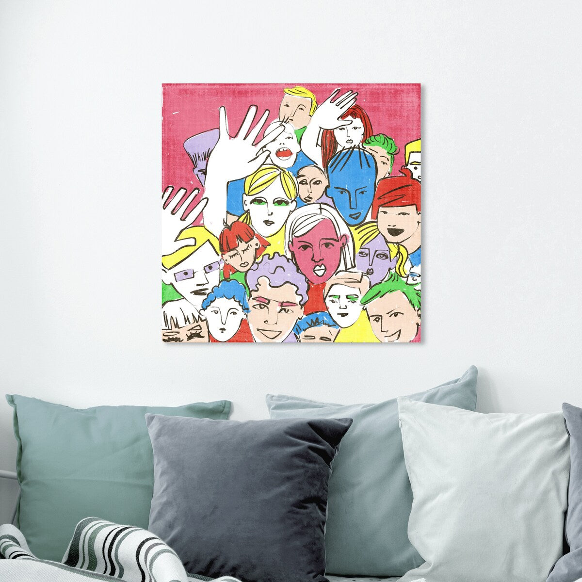 Modern Pink Canvas Wall Art Print - Concert Theme Decor for Living Room, Bedroom & Office | Music Lover Gift, Home Aesthetic