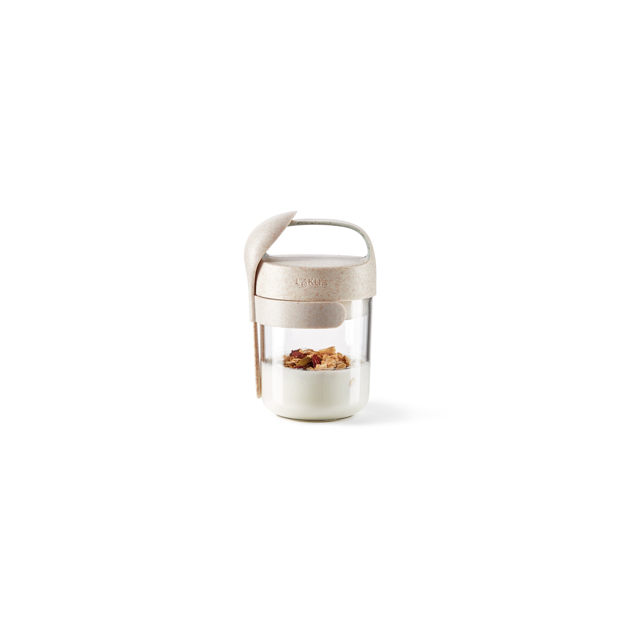 Organic Portable Jar with Spoon - 400ml Leak-Proof Food Container for Meal Prep, Snacks & On-the-Go Eating