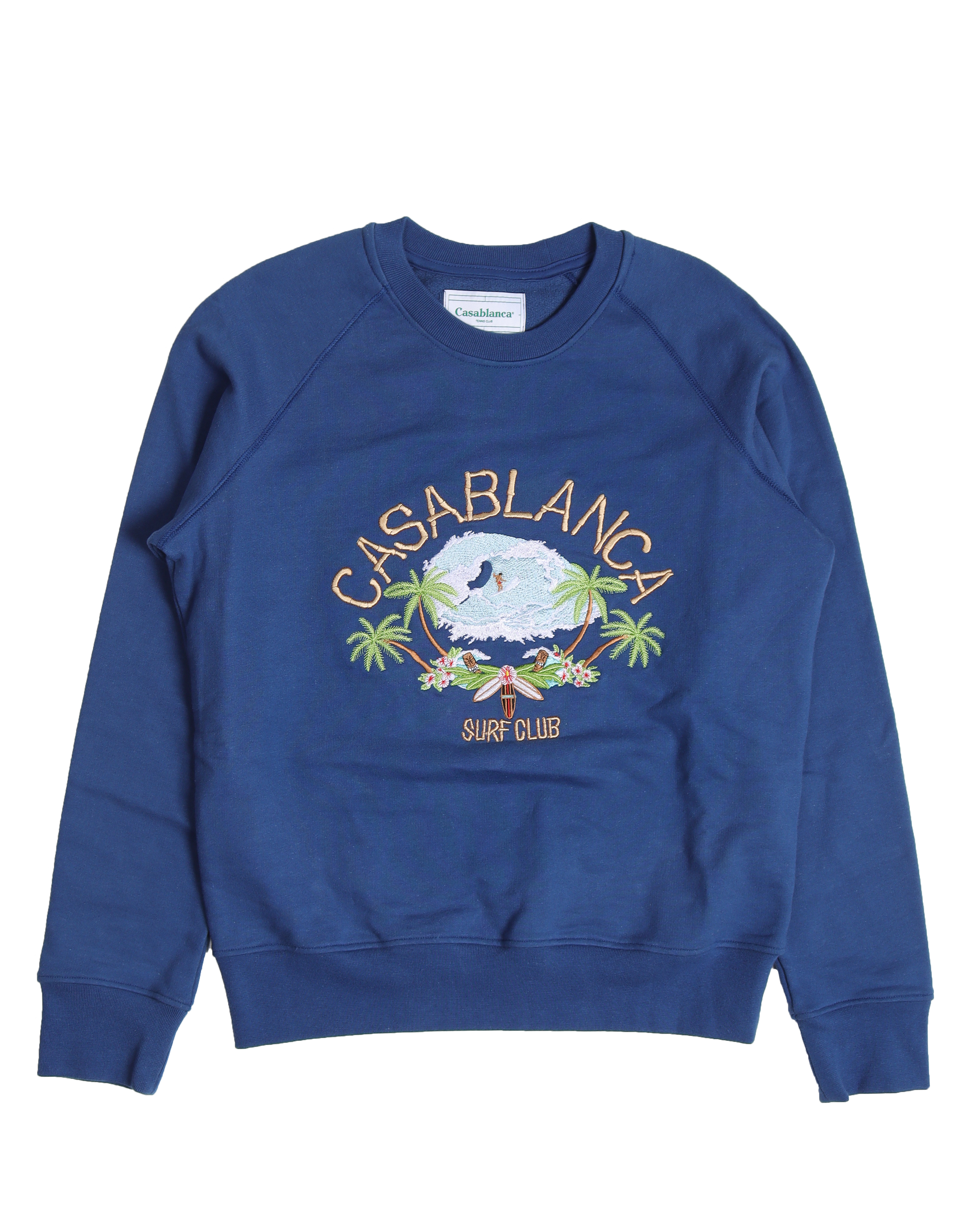 Surf Club Embroidered Sweatshirt - Trendy Cotton Pullover for Men & Women - Perfect for Beach Outings & Casual Streetwear