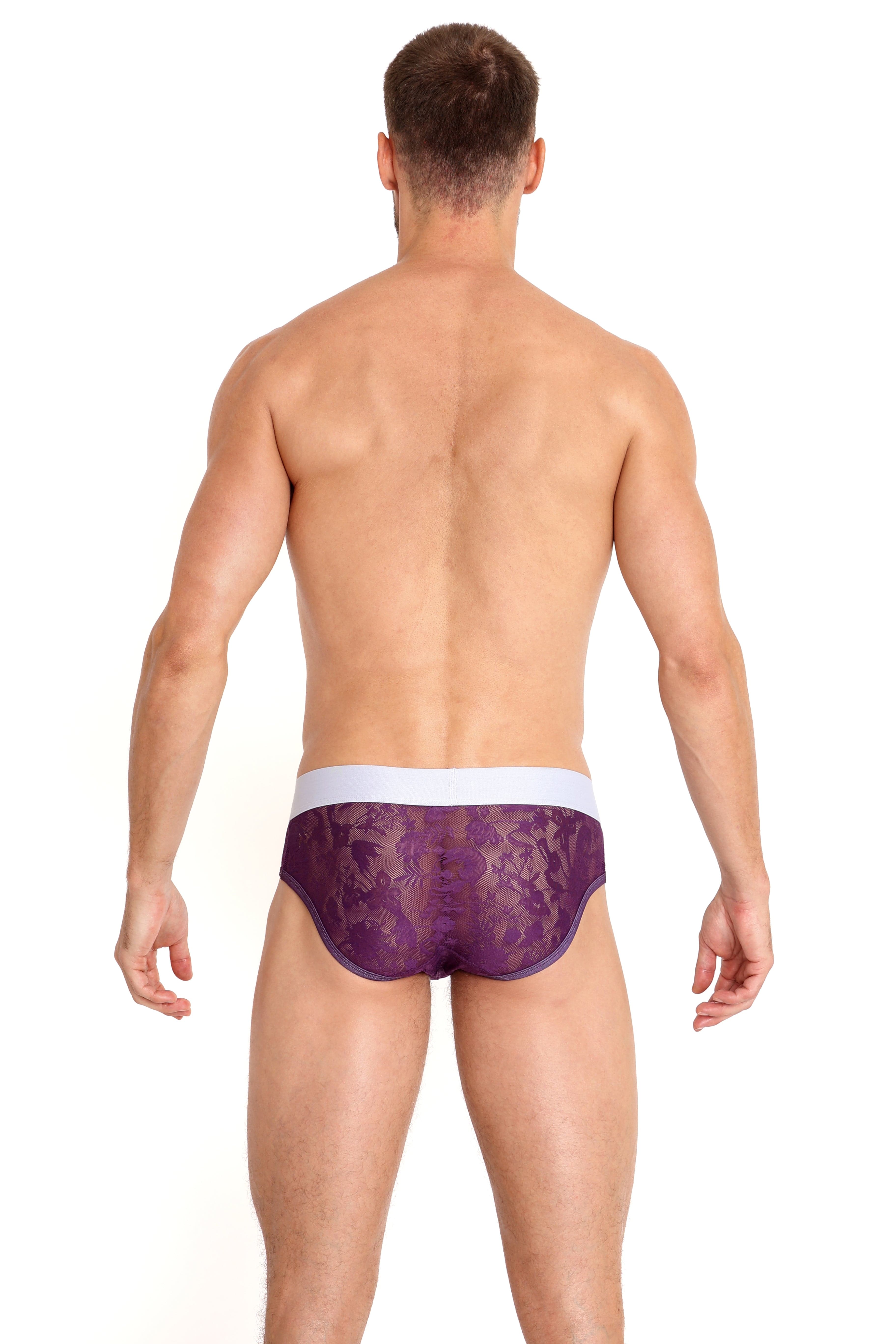 Elegant Floral Lace Purple Women's Underwear - Comfortable Brief Panties for Daily Wear & Special Occasions
