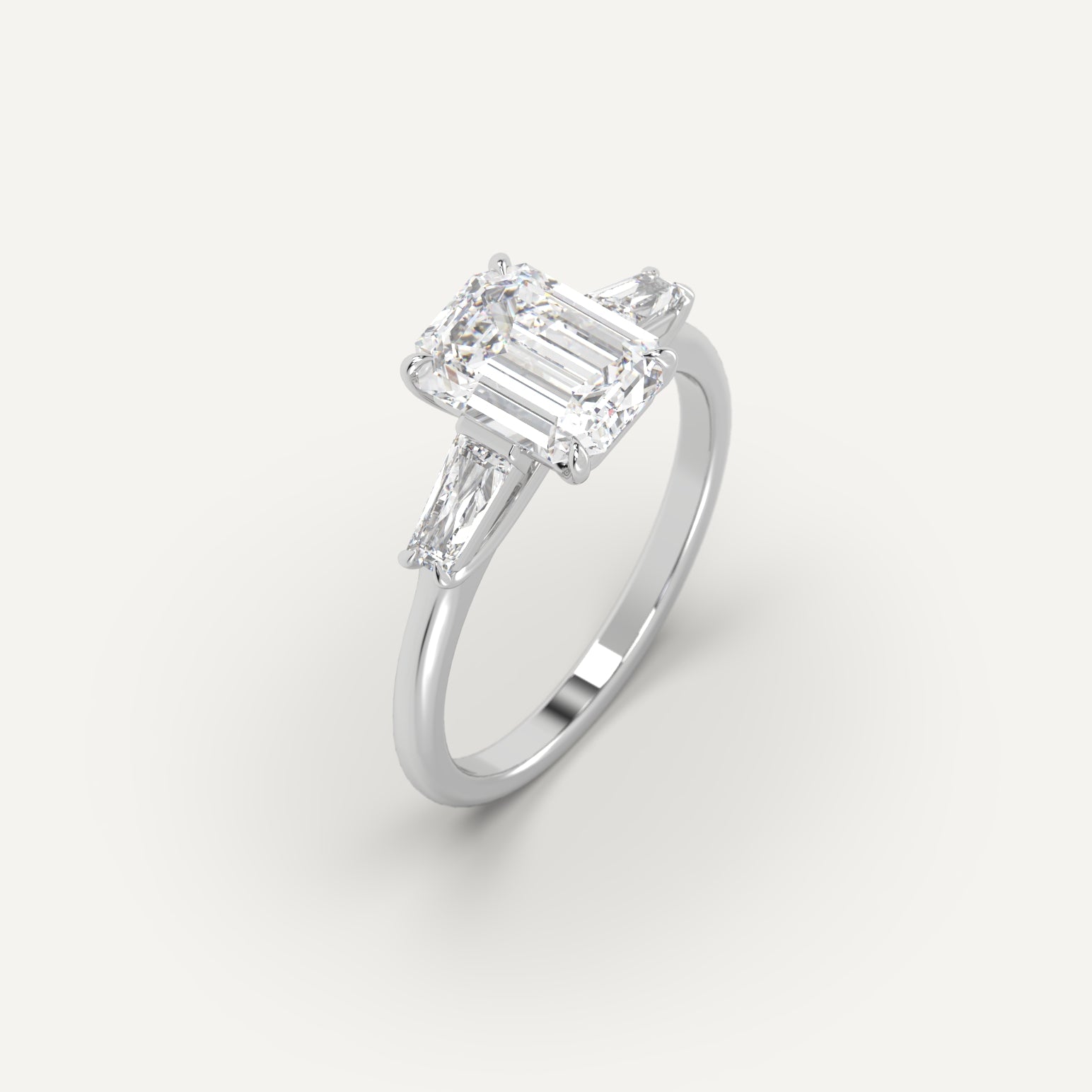 2 Carat Emerald Cut Diamond Ring - Elegant Solitaire Engagement Ring for Women, 14K White Gold, Ideal for Proposals & Anniversaries
