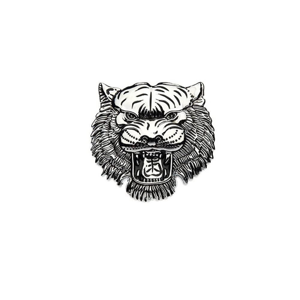 3D Zinc Alloy Tiger Head Metal Car Sticker - Funny Decorative Hood Decal for Cars, Trucks & Motorcycles | Anti-Scratch Vehicle Accessories for Personalization & Style Enhancement