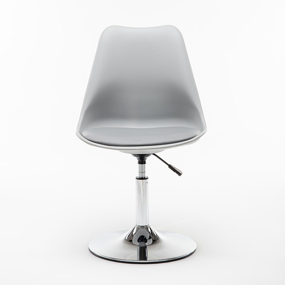 European Style Stool Chair - Modern Gray Dining Chair for Home, Office, Study & Leisure | Lift Adjustable Height for Kitchen, Computer Desk, Conference Room & Relaxation