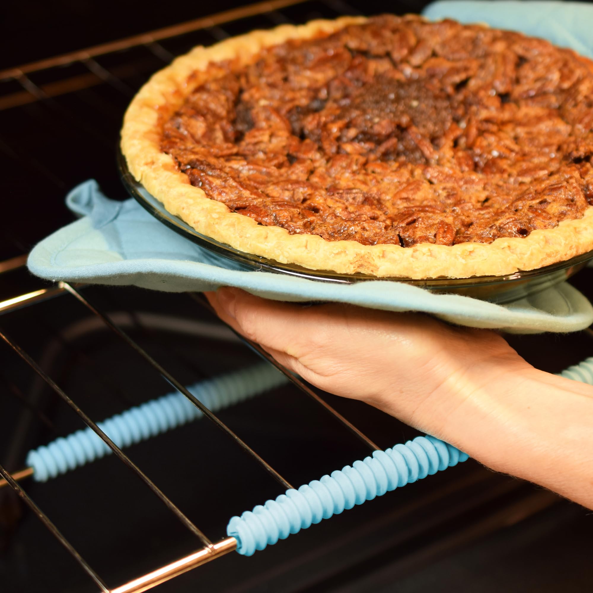 R&M Heat Resistant Silicone Oven Mitts - Set of 2 Adjustable Hand Protectors for Baking, Grilling & Cooking - Dishwasher Safe Up to 400°F (204°C) - Perfect for Kitchens, BBQs & Food Prep