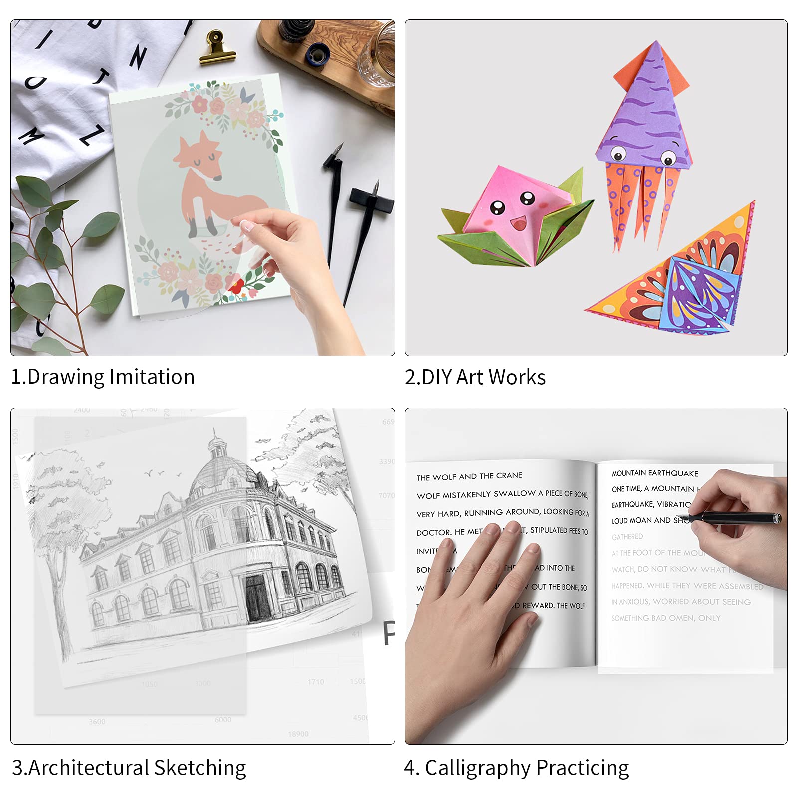 100 Sheets White Tracing Paper & Carbon Transfer Paper with 5 Ball Embossing Styluses - Perfect for Wood Burning, Art Crafts, Canvas Painting & DIY Projects - Ideal for Artists, Crafters & Hobbyists