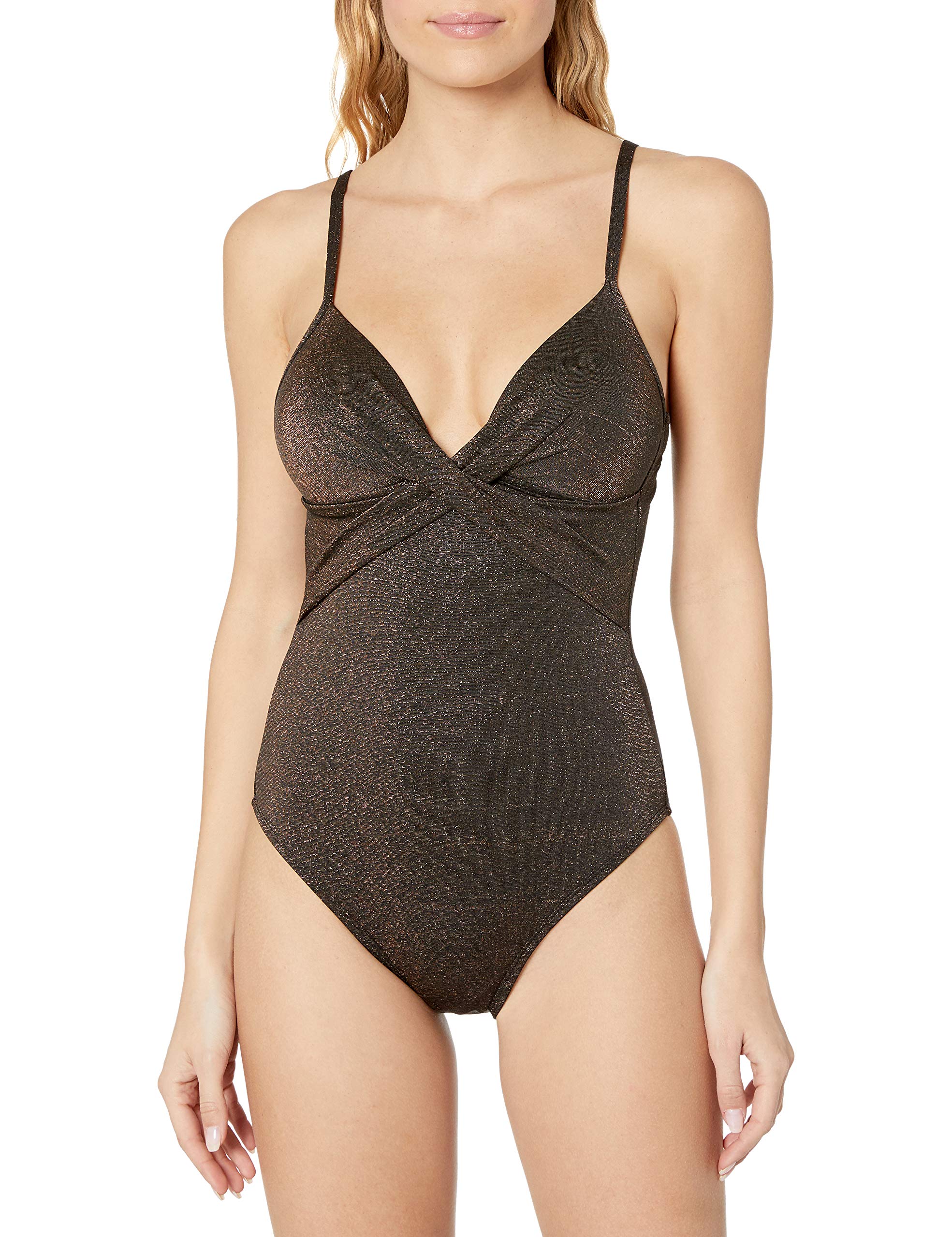 Kenneth Cole Women's Push Up One Piece Swimsuit - Over The Shoulder Mio Design for Beach & Pool | Perfect for Summer Vacations & Swimwear Fashion