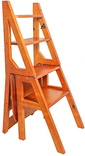 4-Step Foldable Ladder Stool with Backrest - Wide Non-Slip Step Stool for Indoor Use, Kitchen, Bathroom, Garage & Gardening - Multi-Purpose Climbing Stool for Home, Office and Storage Access