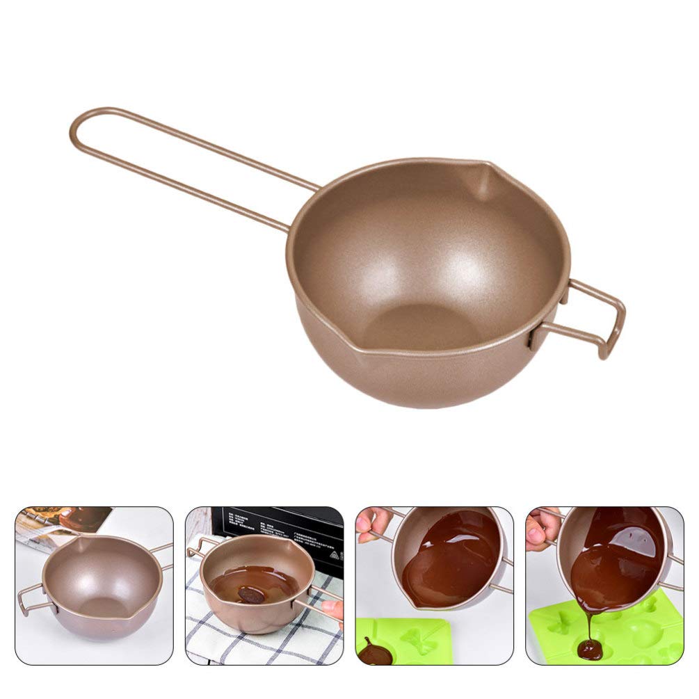 DOITOOL 1-Piece Stainless Steel Chocolate Melting Pot with Handle - Butter Warmer, Candy Melting Bowl, Milk Heating Pot for Baking, Fondue & Kitchen Use - Perfect for Chocolate Fountain, Candy Making & Hot Beverages