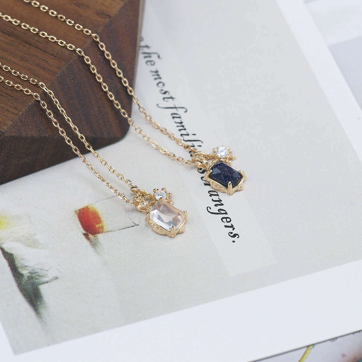 Make A Wish Amethyst Peridot Sandstone Pendant Necklace with Snowflake Charm | HD154 | Elegant Jewelry Gift for Women, Birthday, Christmas & Special Occasions