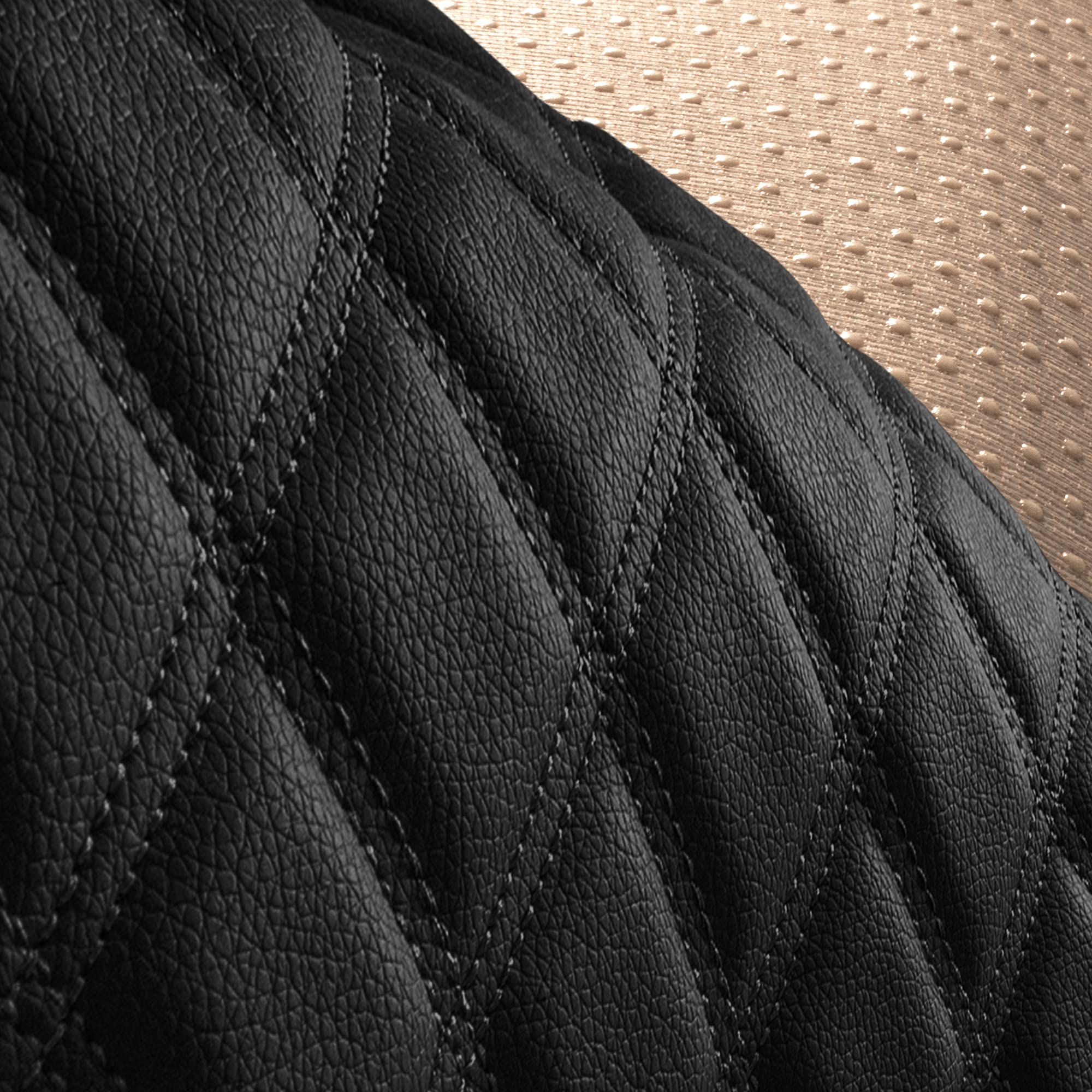 Premium FH Group Black Faux Leather Car Seat Cushion - Universal Fit Rear Seat Cover with Non-Slip Silicone Backing for SUV, Sedan, Van - Comfort & Support for Long Drives, Road Trips & Daily Commutes