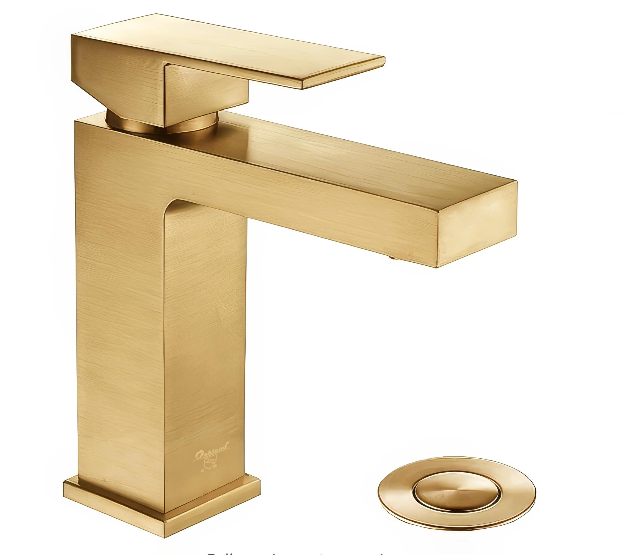 Premium Brushed Bronze Single Hole Bathroom Faucet - Oakland Gold Vanity Sink Faucet with Drain Assembly & Deck Plate - Solid Brass Construction - Perfect for Modern Bathrooms & Powder Rooms (Model: KSB1112-BB)