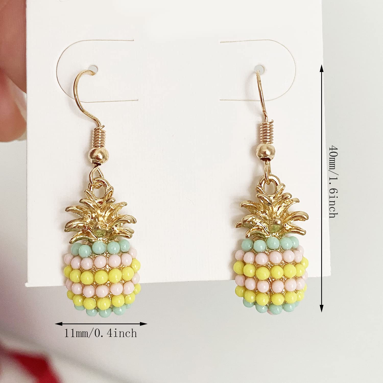 ANDPAI Handmade Classic Imitation Pearl Pineapple Stud Earrings - Elegant Dangle Drop Jewelry for Women | Perfect for Summer Outfits, Beach Vacations & Gift Giving