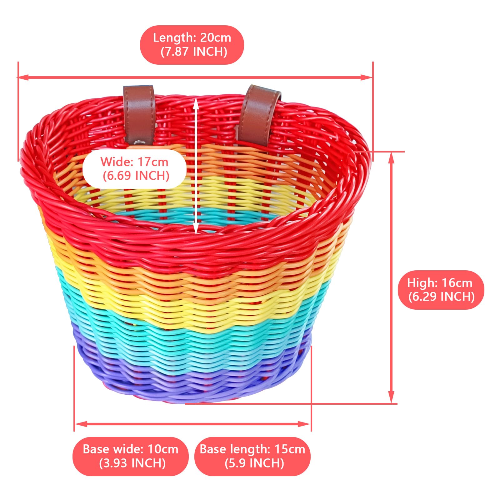 Kids Bike Basket for Girls - Wicker Handlebar Bicycle Basket with Unicorn Necklace, Bell, Streamers & Stickers | Perfect for School, Park Rides & Birthday Gifts
