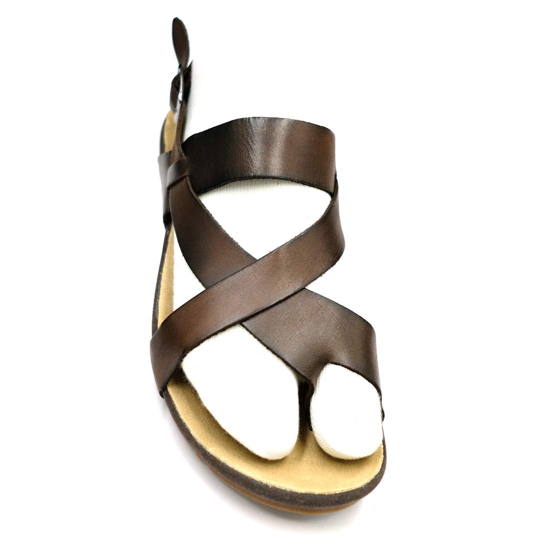 **Men's Genuine Leather Sandals - Adjustable Strap Outdoor Sandals for Walking, Travel & Beach - GM202**