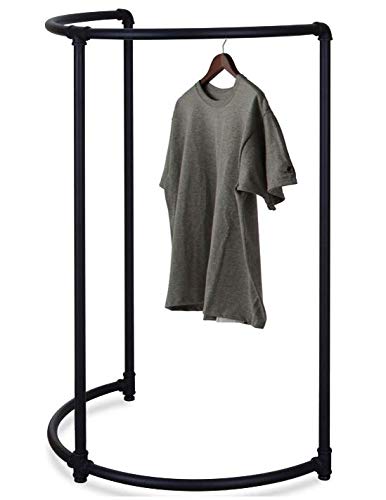 Heavy Duty Black Industrial Pipe Clothing Rack - Half Round Matte Black Hanger for Closet Organization | Sturdy Garment Rack for Bedroom, Laundry Room & Retail Store Display