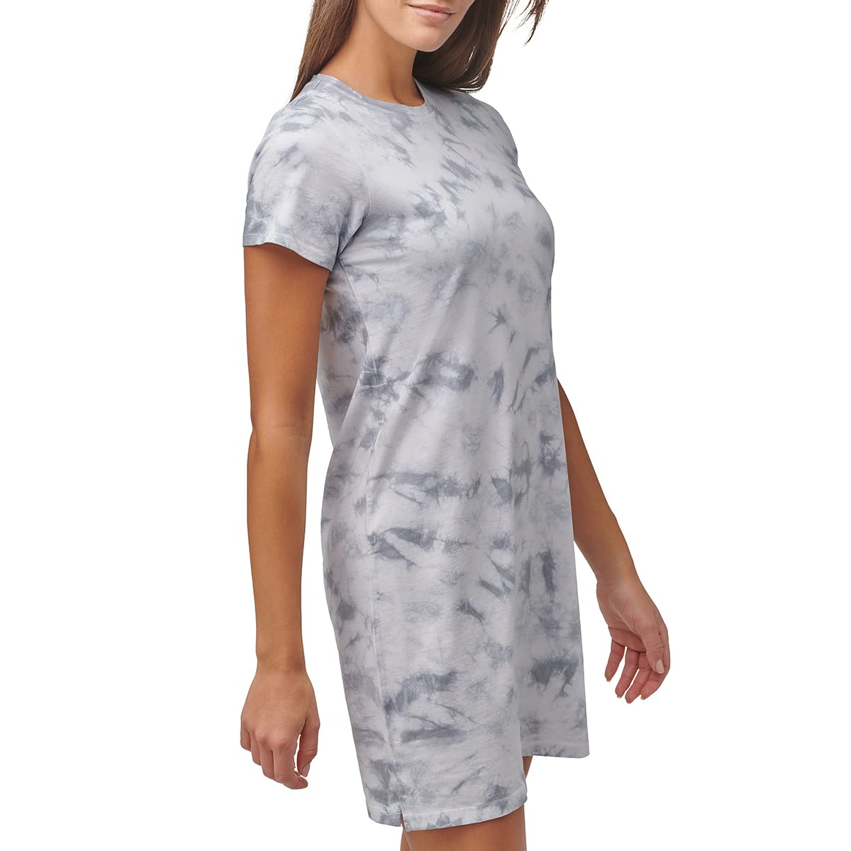 Andrew Marc Women's Short Sleeve Knit T-Shirt Dress - Casual Summer Stretch Cotton Blend Dress for Beach, Travel & Everyday Wear