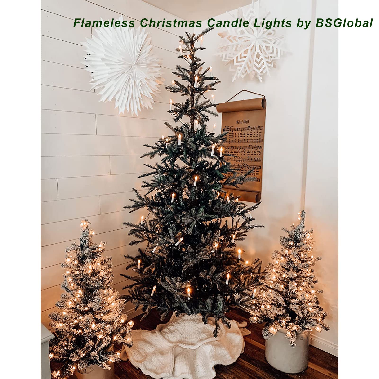 20Ft 30 LED Battery Operated Candle String Lights with Auto Timer & 8 Modes - Flameless Clip-On Fairy Lights for Christmas Tree, Wedding, Garden, Party Decor (Warm White) | Indoor & Outdoor Holiday Decoration, Patio Lighting, Festive Ambiance