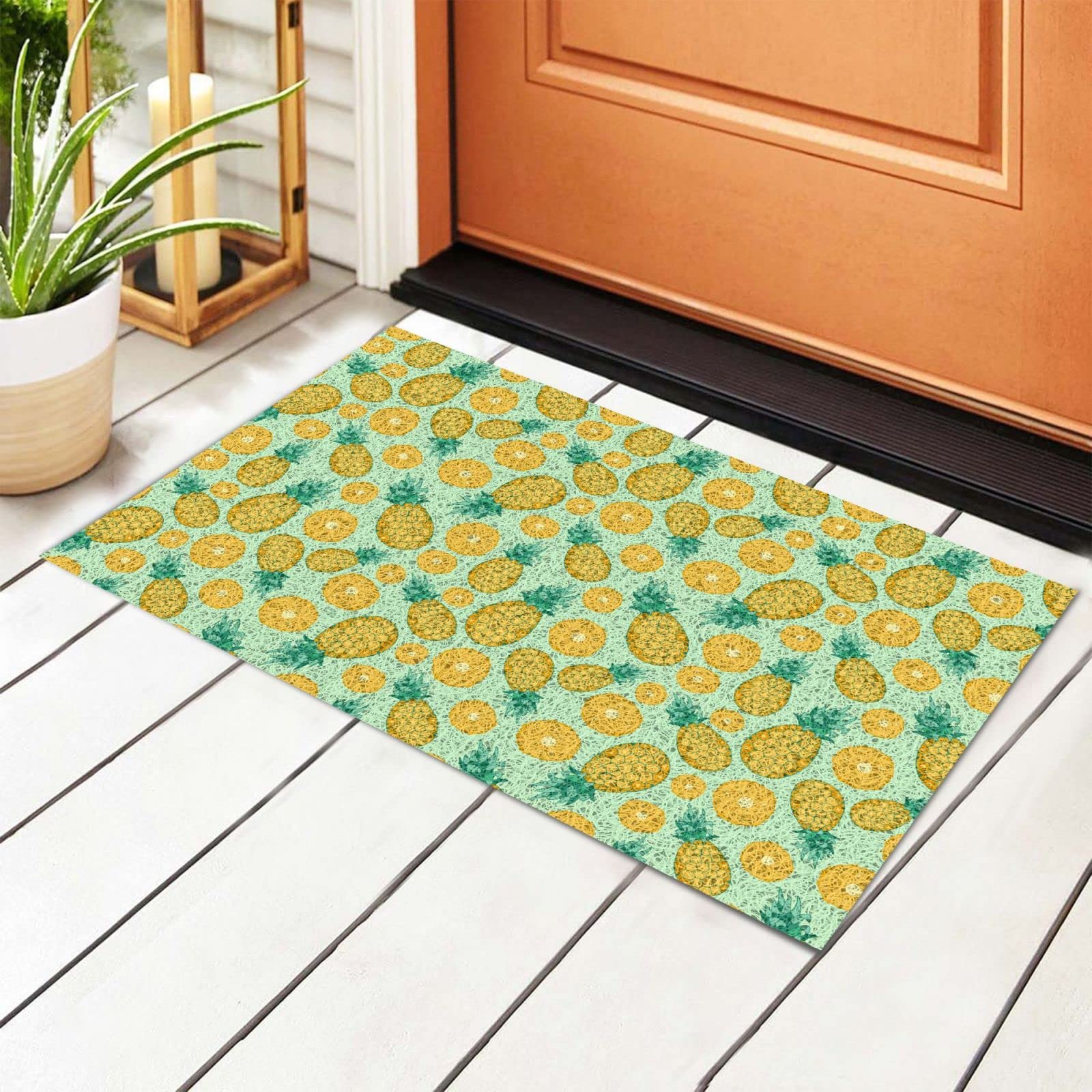 Non-Slip Pineapple Welcome Mat - Absorbent Indoor/Outdoor Rug for Home Decor
