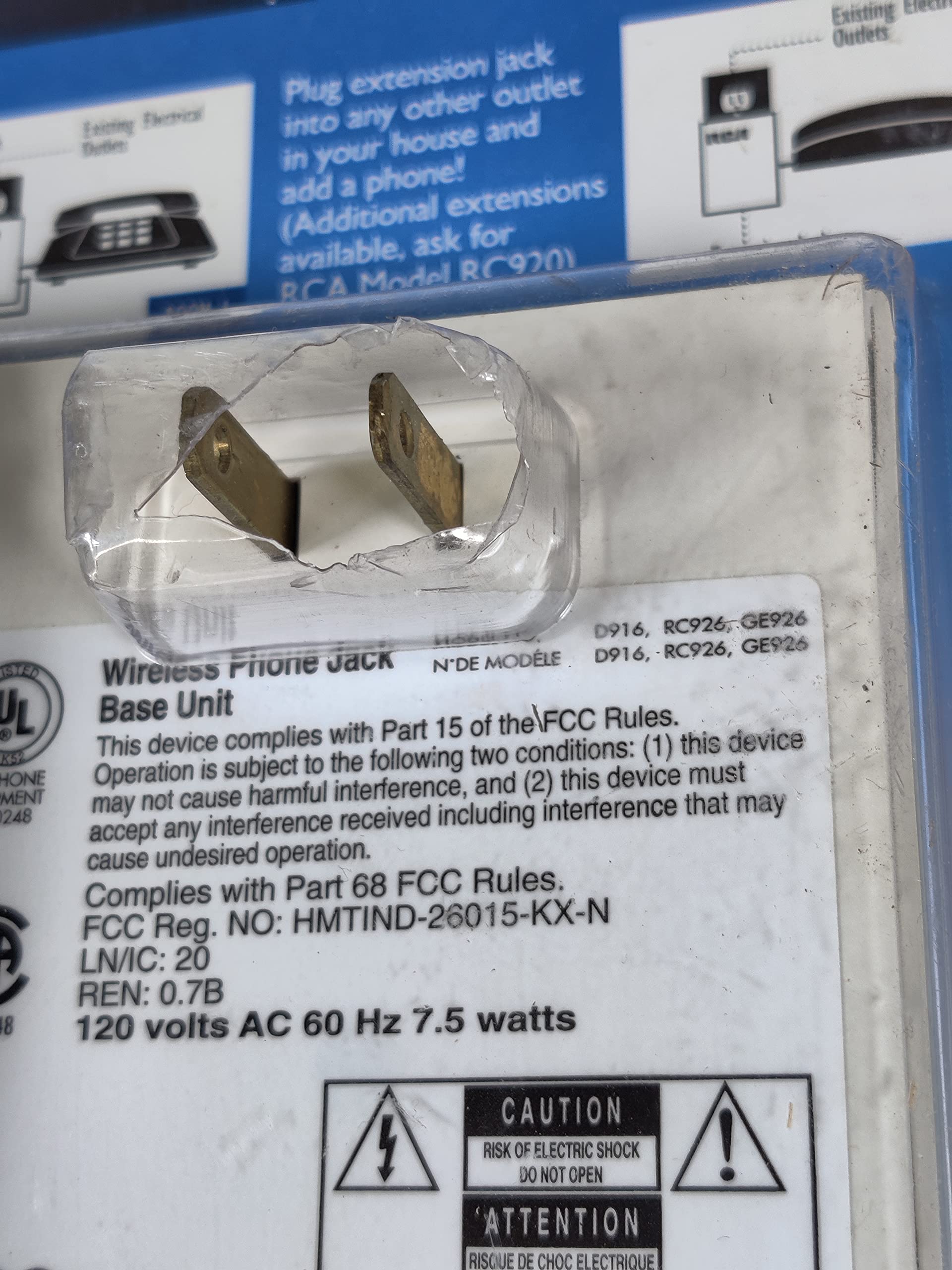 RCA RC926 Wireless Phone Jack System - Extend Your Landline to Any Room | Home & Office Communication Solution